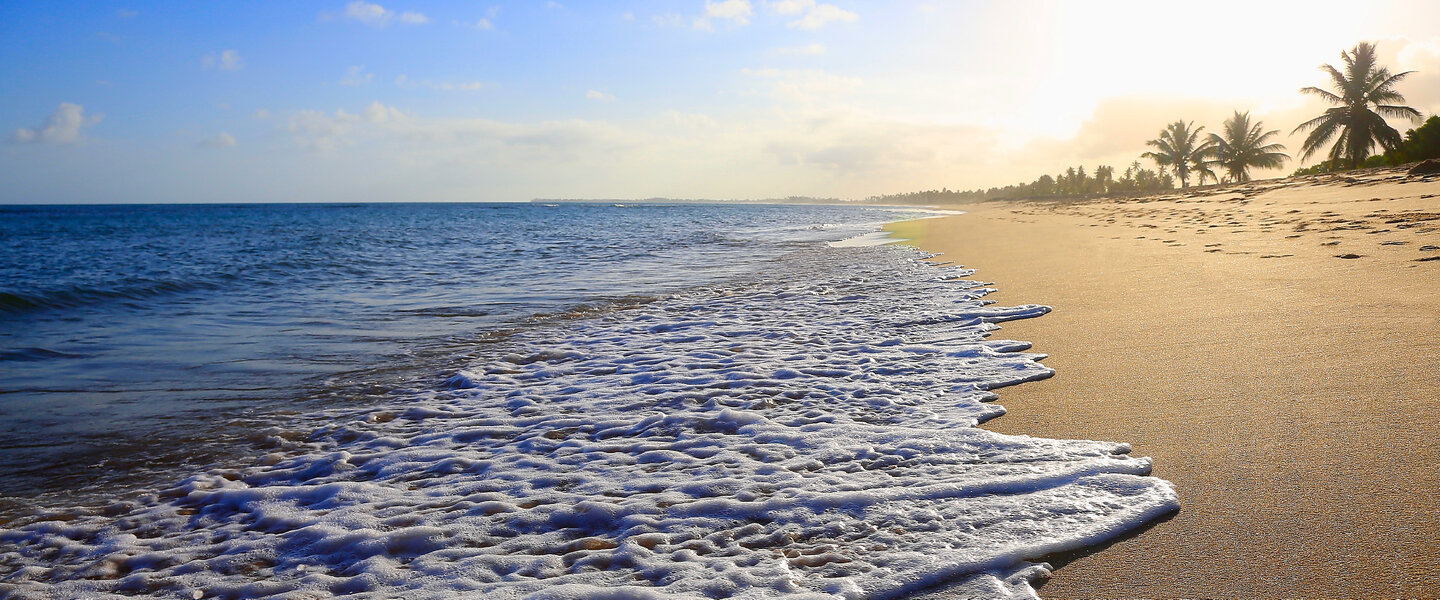 a felicidade são seus pés na areia.